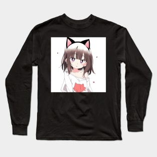 Cat Girl Retro 1990s Style Long Sleeve T-Shirt